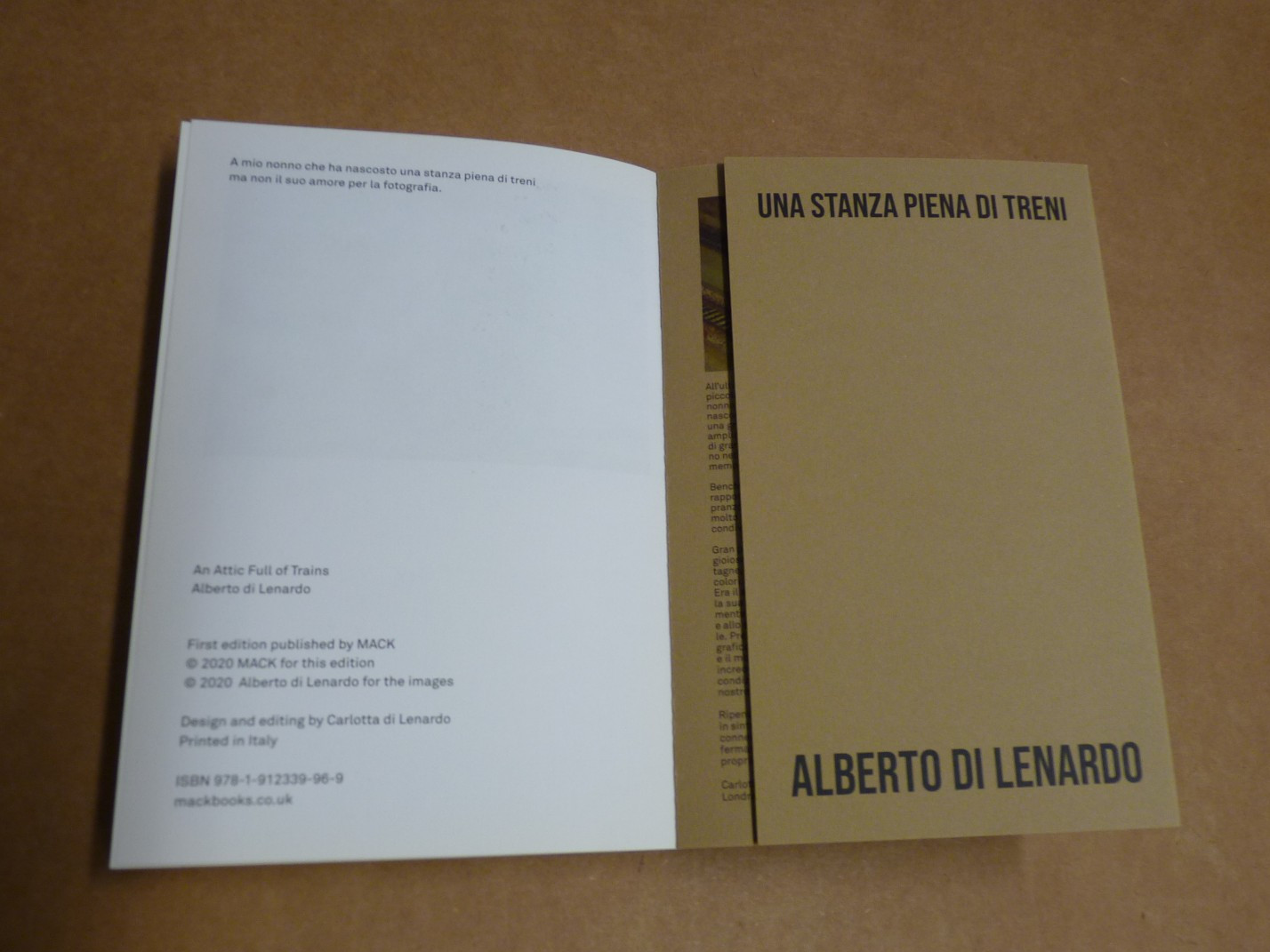 An Attic Full of Trains by Alberto Di Lenardo 2020 1st Ed. Color Photography