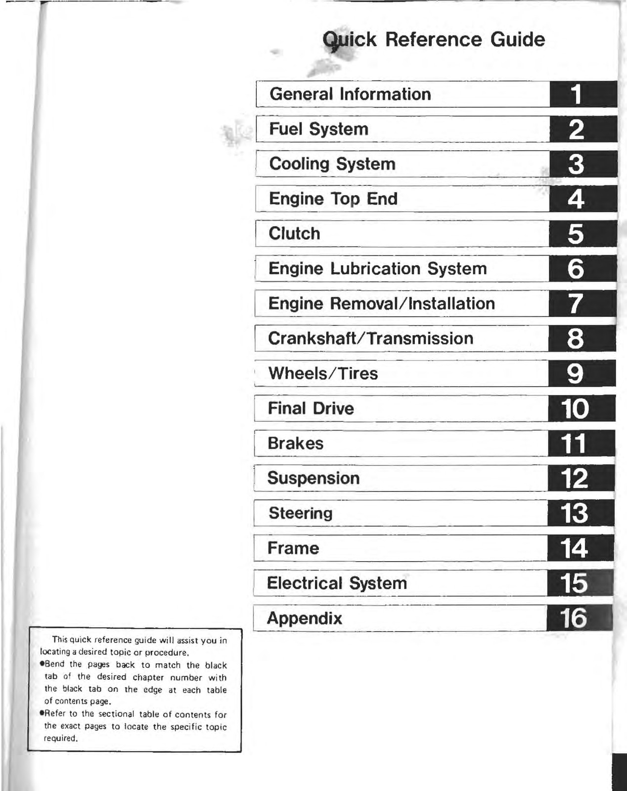 KAWASAKI ZG1200 Motorcycle Service Manual – STEEL WIRE BOUND – PROTECTIVE COVERS