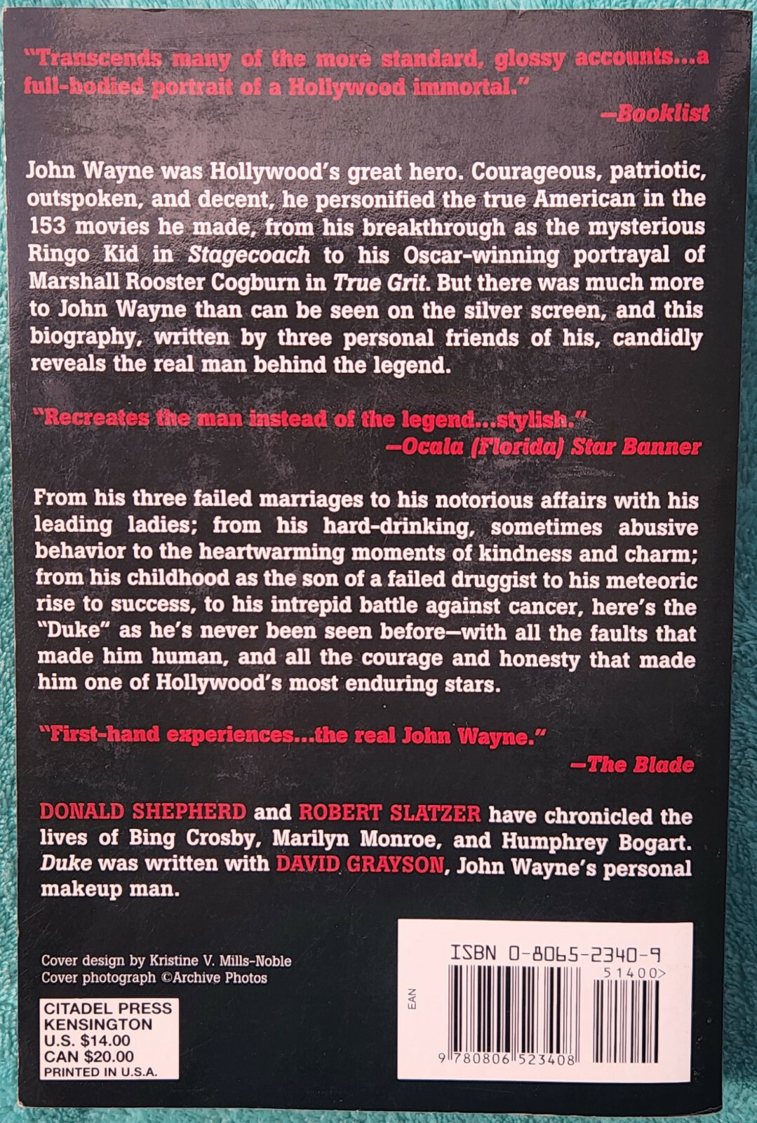 Duke The Life And Times Of John Wayne 2002 Trade Paperback 372 Pages
