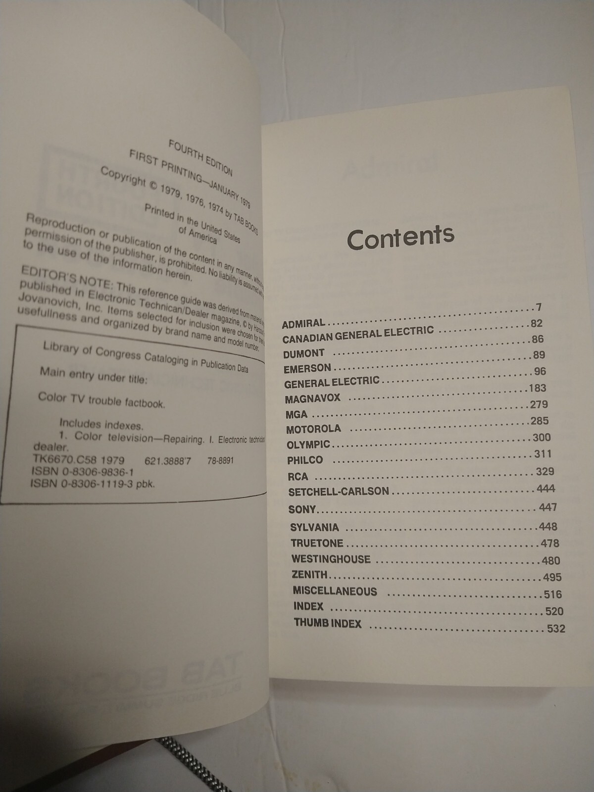 Color TV Trouble Facebook Problems & Solutions 4th edition Hardcover #1119