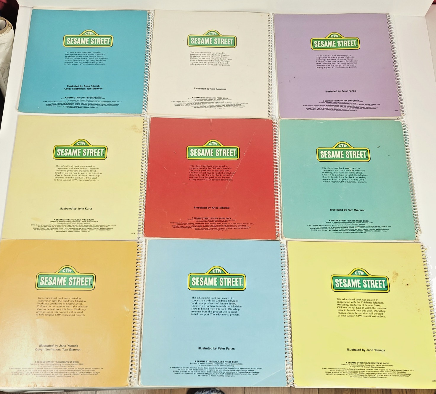 Big Bird Beep Books Paperback Spiral 1989 Lot of 9