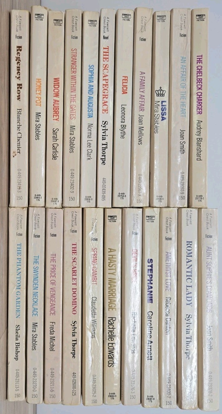 Vintage 1970’s Romance Paperback Novels -FAWCETT CREST 22 lot