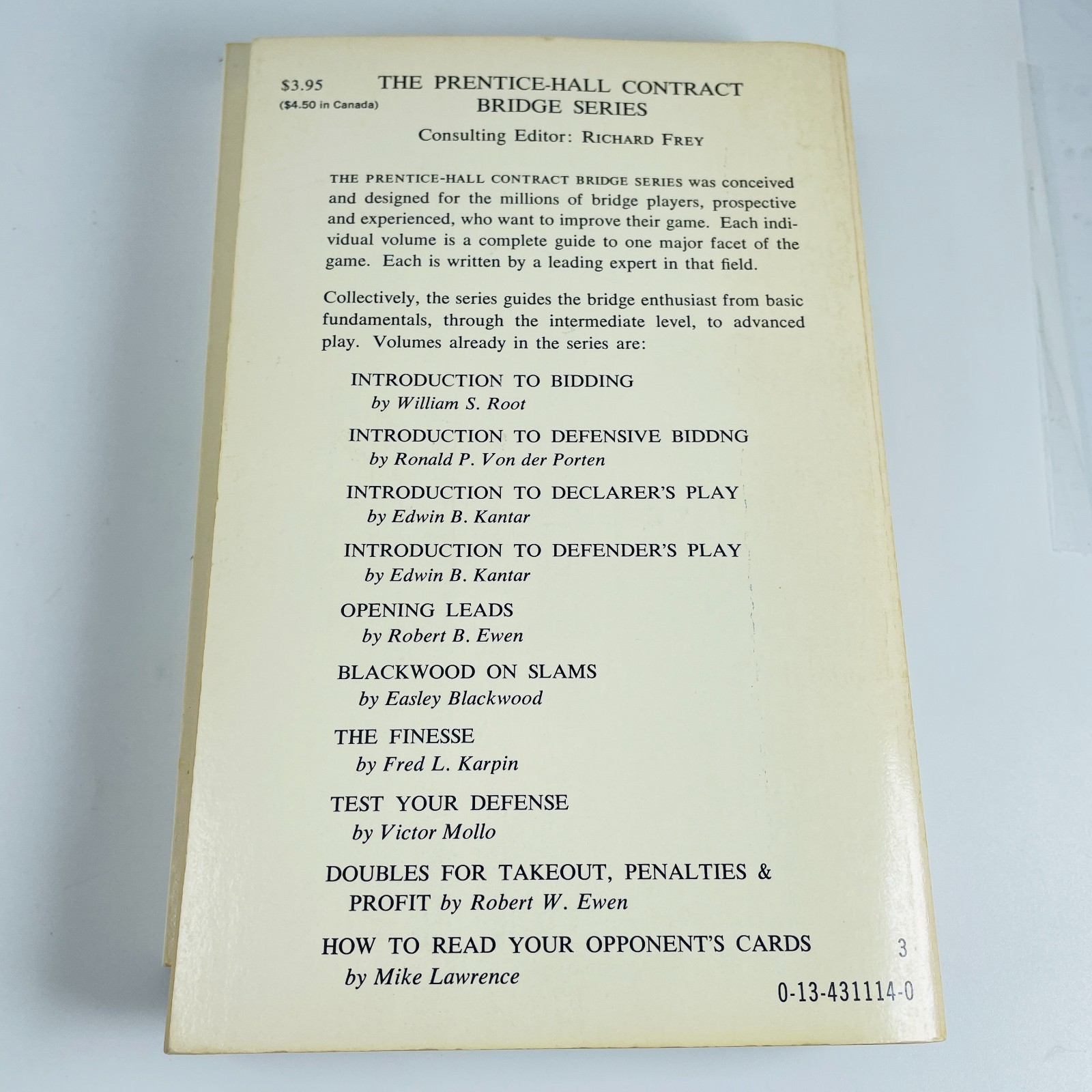 Lot 5 Vintage Contract Bridge Books Prentice-Hall Series Bidding Defense 1970s
