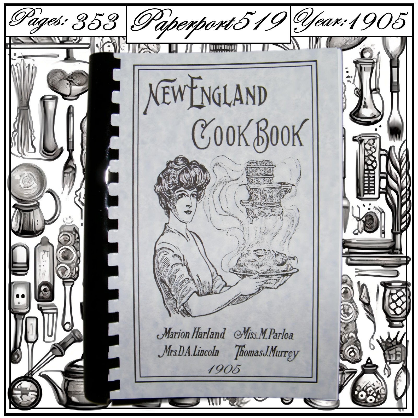 1905 The New England Vintage Cook Book 353 Pages
