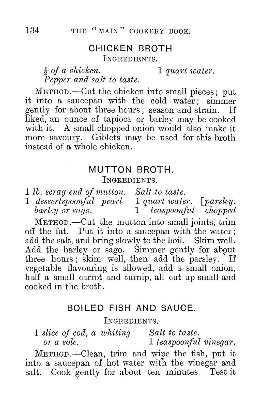 „1900“ The Main Cookery Book Vintage Cook Book 154 Pages