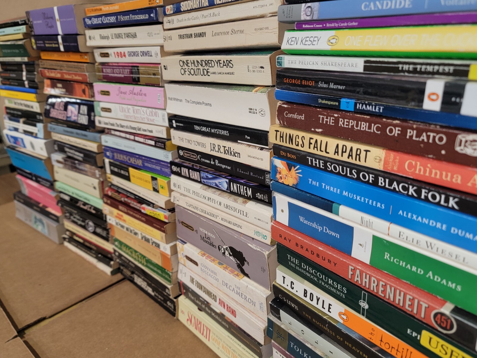 Lot of 10 Classic Paperback Literature Book Penguin Orwell Dickens Steinbeck Mix