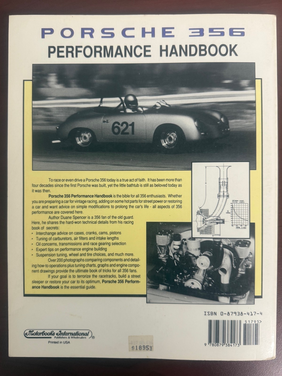 Porsche 356 Performance Handbook 1990 Paperback 1st Ed *SIGNED* *Very Good*