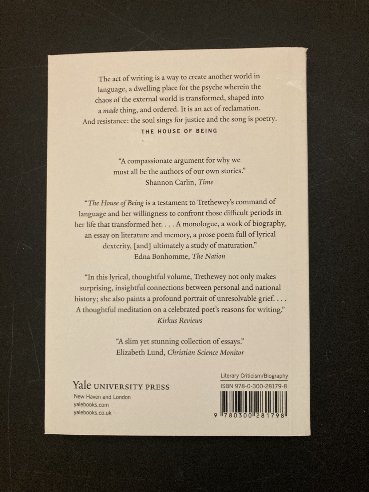 The House of Being by Natasha Trethewey (Yale University Press, Literary)