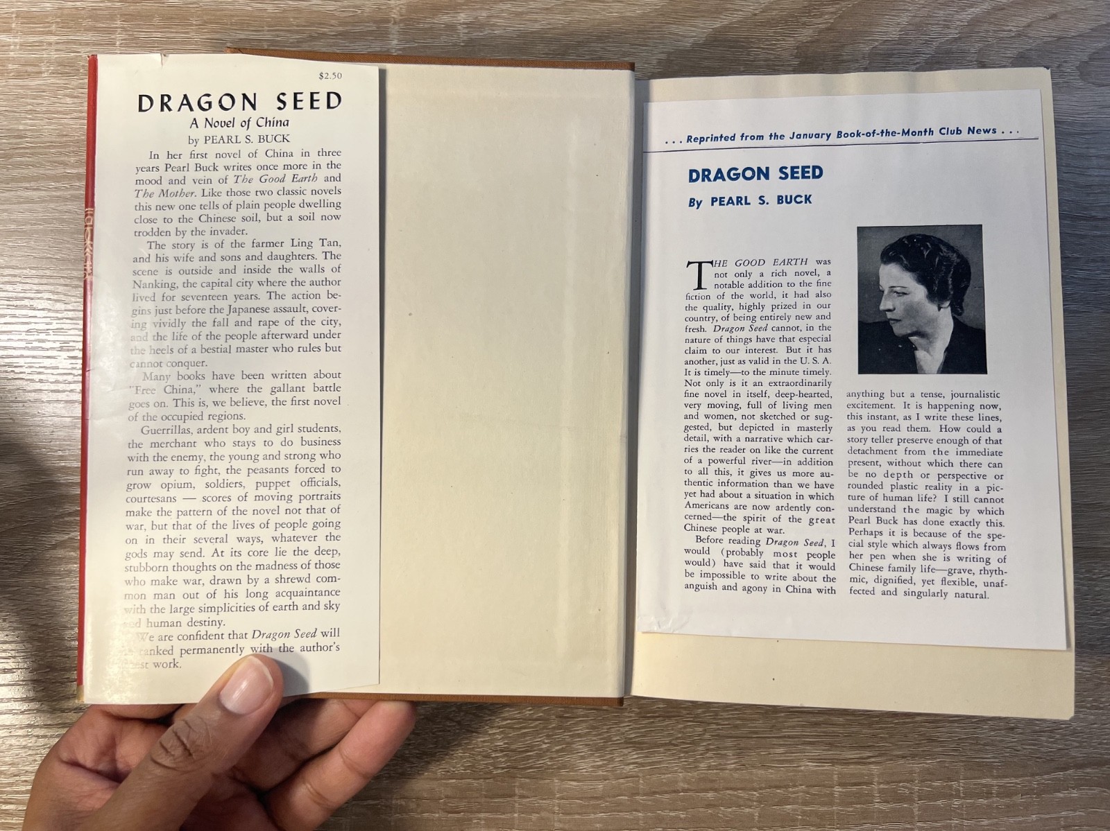 Dragon Seed Pearl S. Buck Hardcover Book John Day 1942 First Edition Print 1st