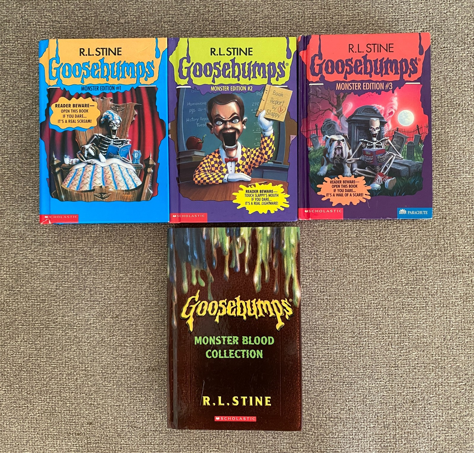 Goosebumps Lot of 4 Monster Edition #1, 2, 3/Monster Blood Collection Hardcover