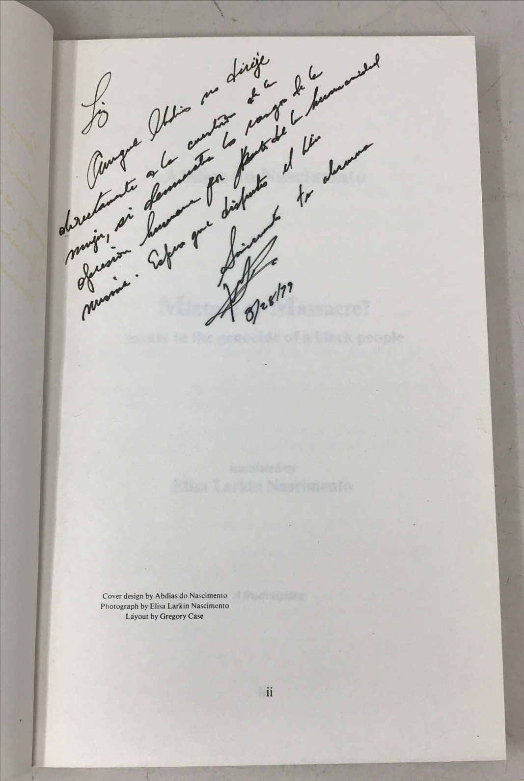 Mixture or Massacre? Essays in the Genocide of a Black People 1979 E-40