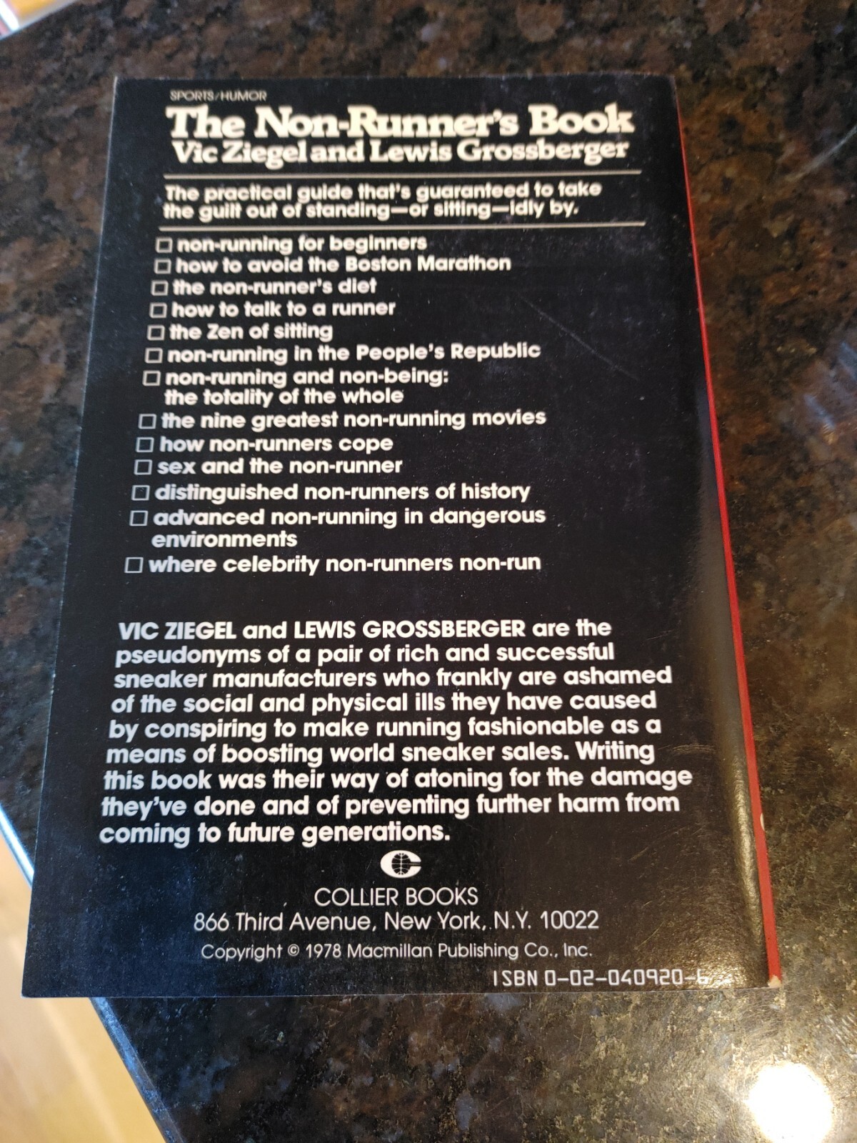 The Non-runner’s Book By Vic Siegel And Lewis Grossberger