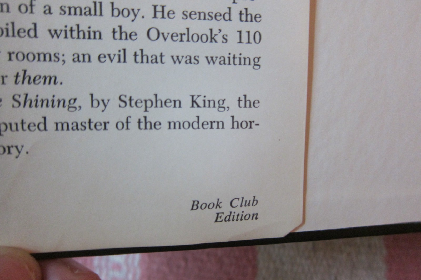 Vintage THE SHINING 1977 First Book Club Edition BCE Stephen King HC/DJ