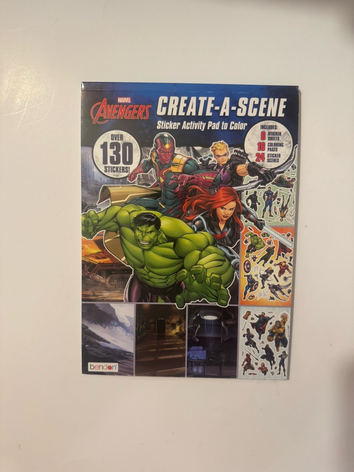 Marvel Avengers Create-A-Scene Sticker Activity Pad Coloring Book Bendon