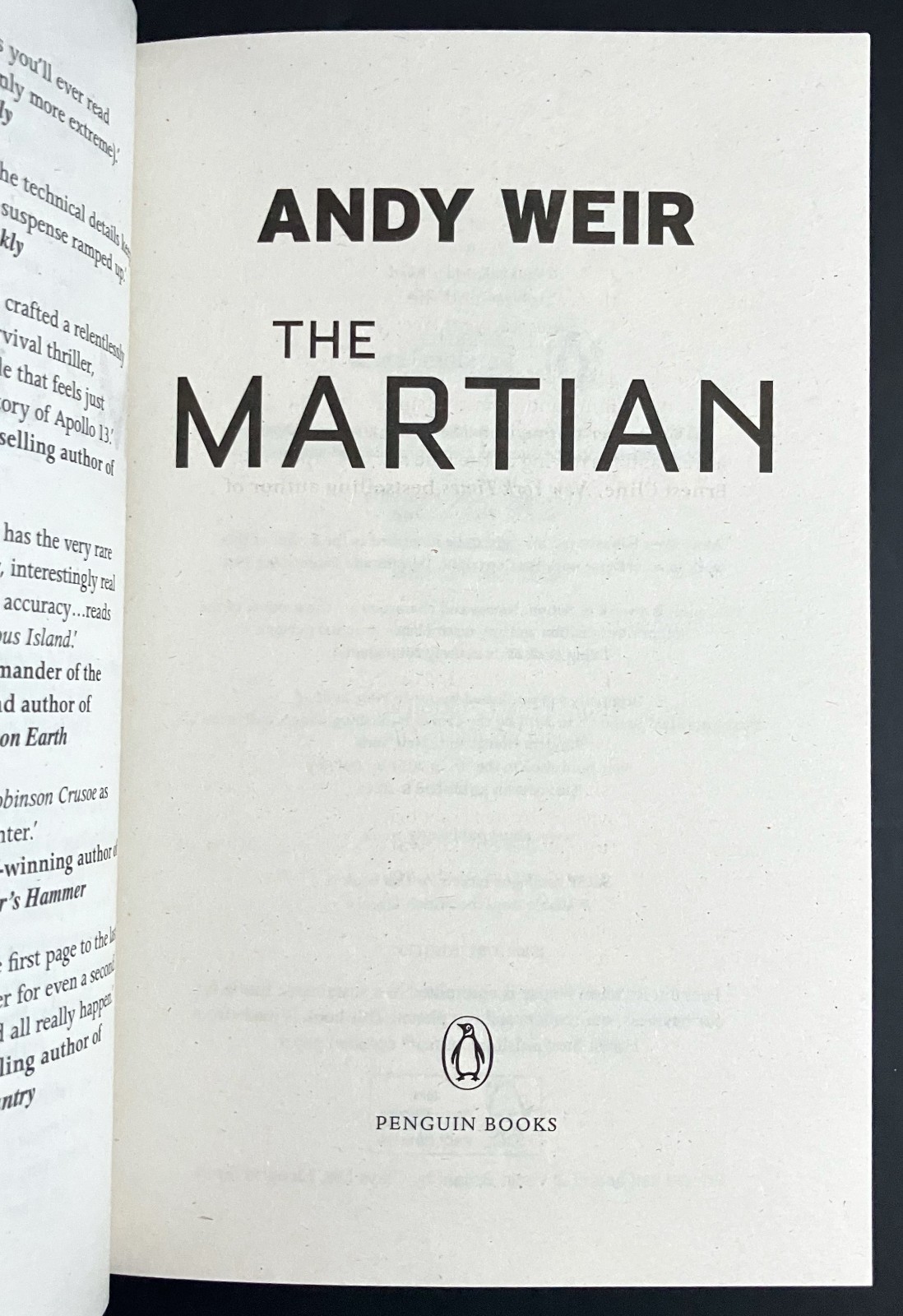 Andy Weir 2 Book Lot The Martian & Artemis Paperback Sci-Fi Novels Penguin