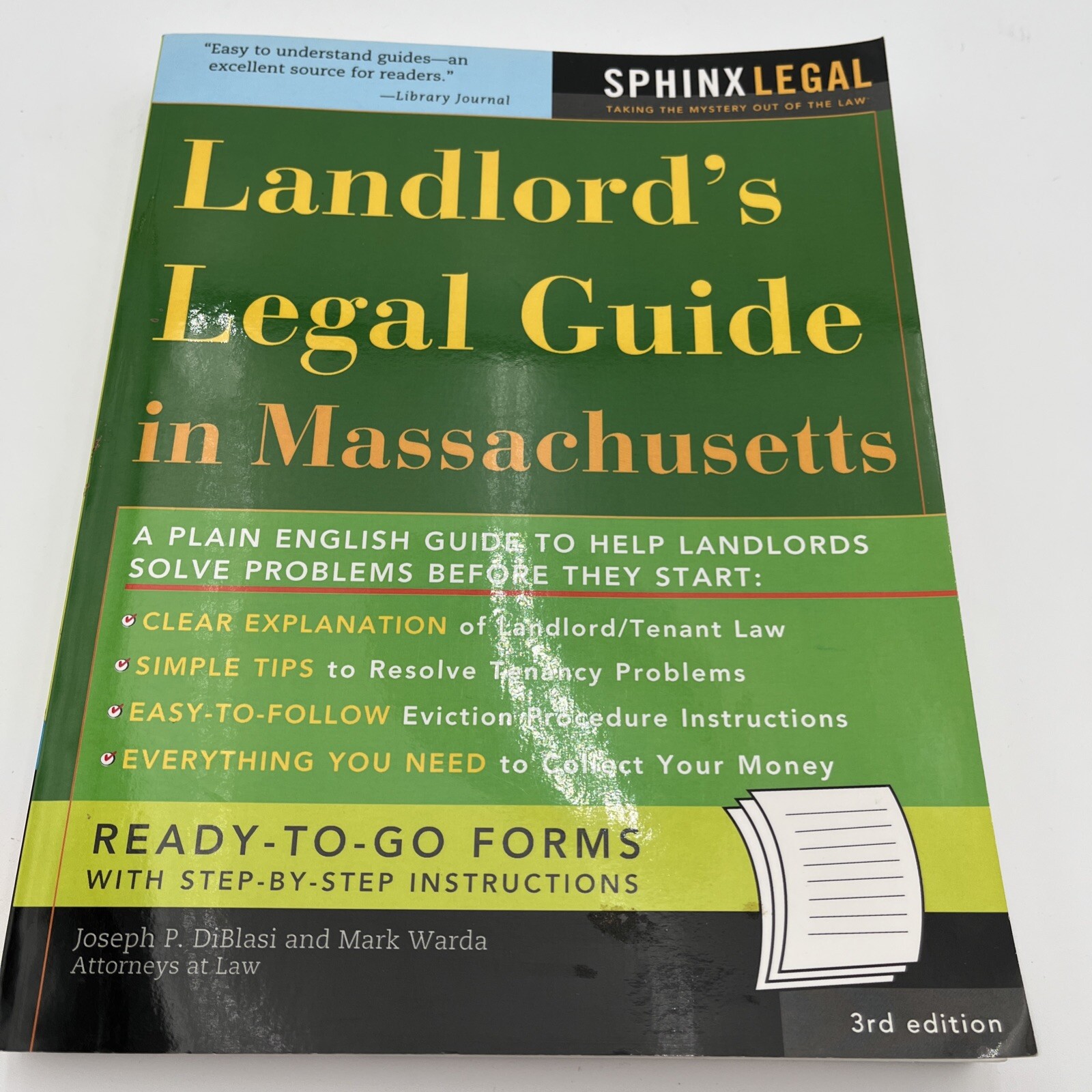 Landlord’s Legal Guide in Massachusetts – Paperback, by DiBlasi Joseph