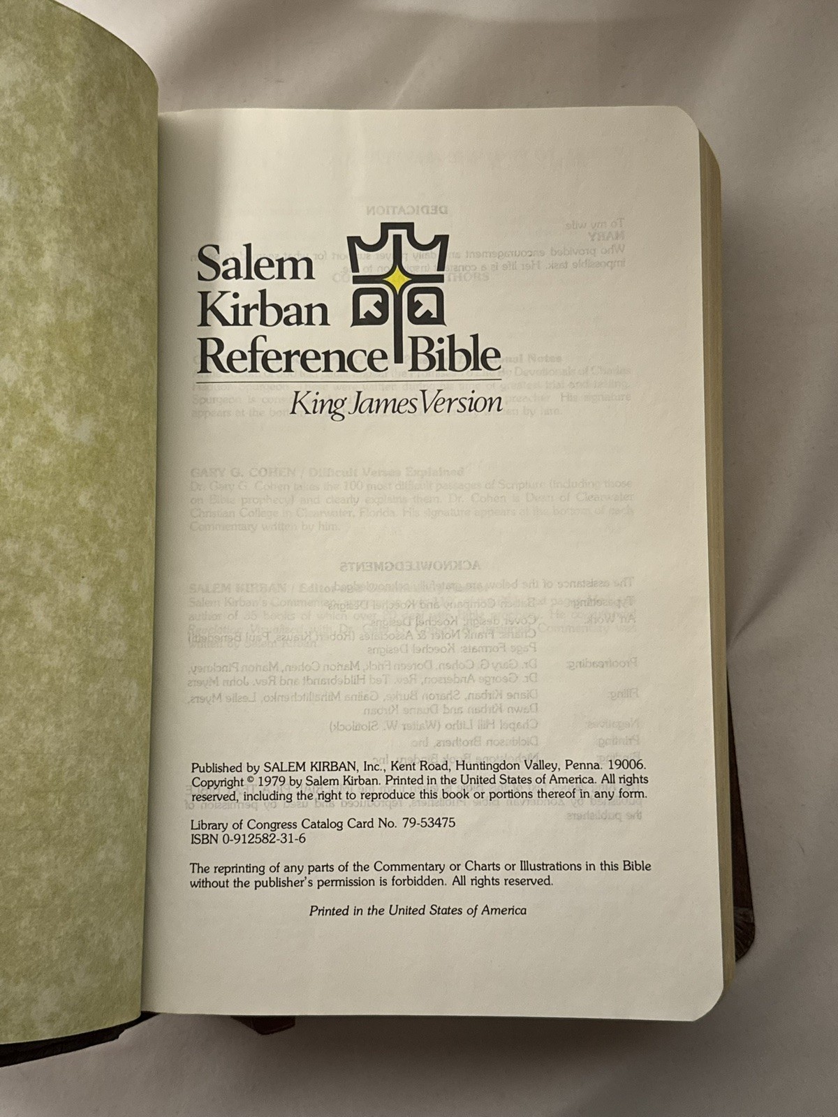 1979 Salem Kirban Reference Bible – King James Version -First Printing Leather