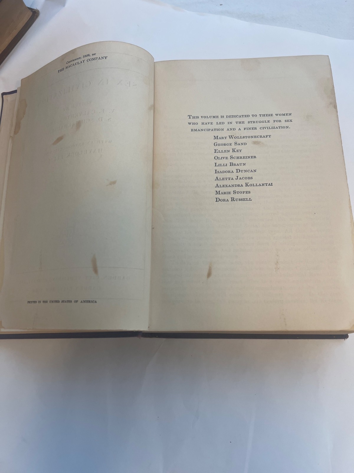 Sex In Civilization By V. F. Calverton & S. D. Schmalhausen 1930 Hardcover Book