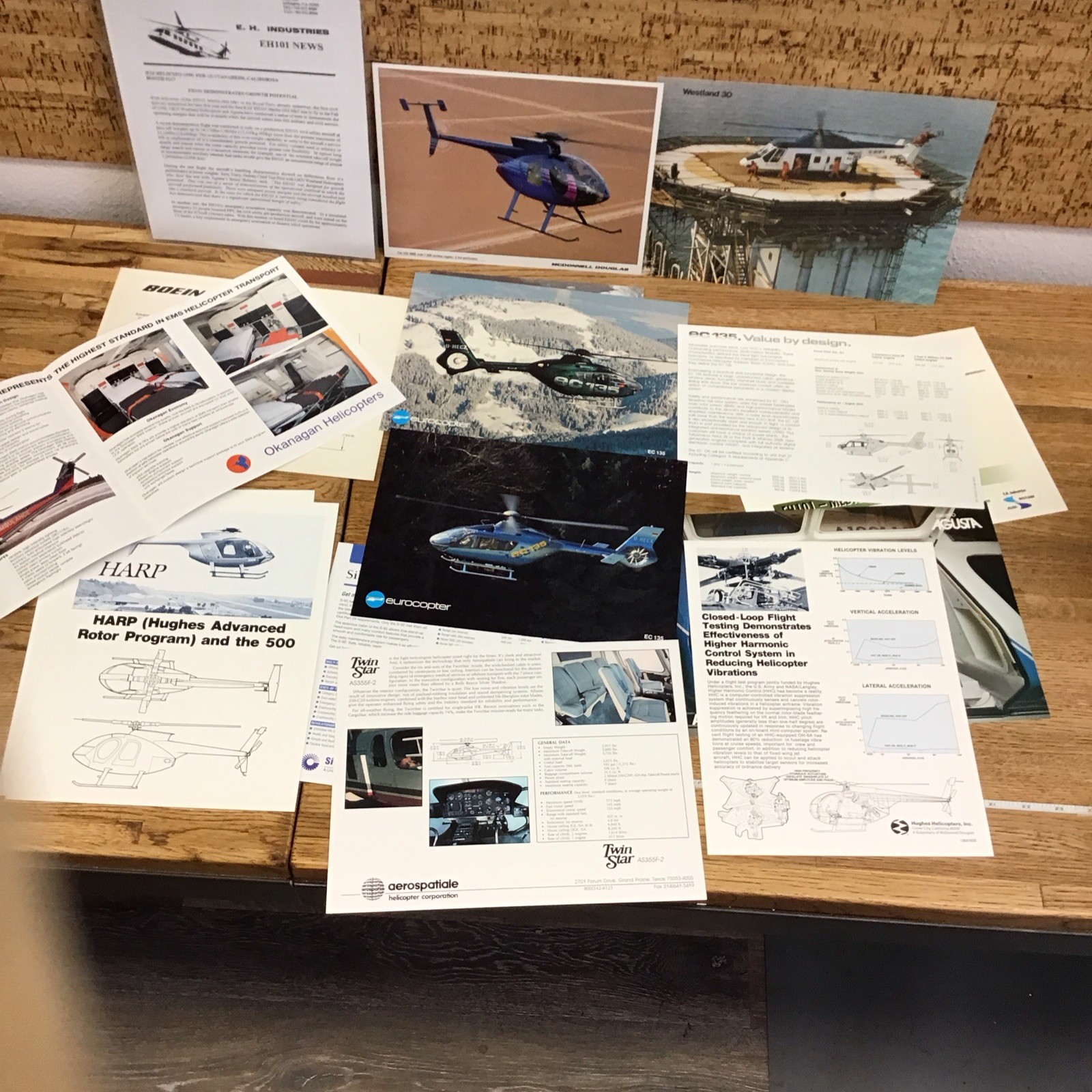 Misc. HELICOPTER Lot Original Ads PROMO Photos Specs NEWS Etc. – LL5.63