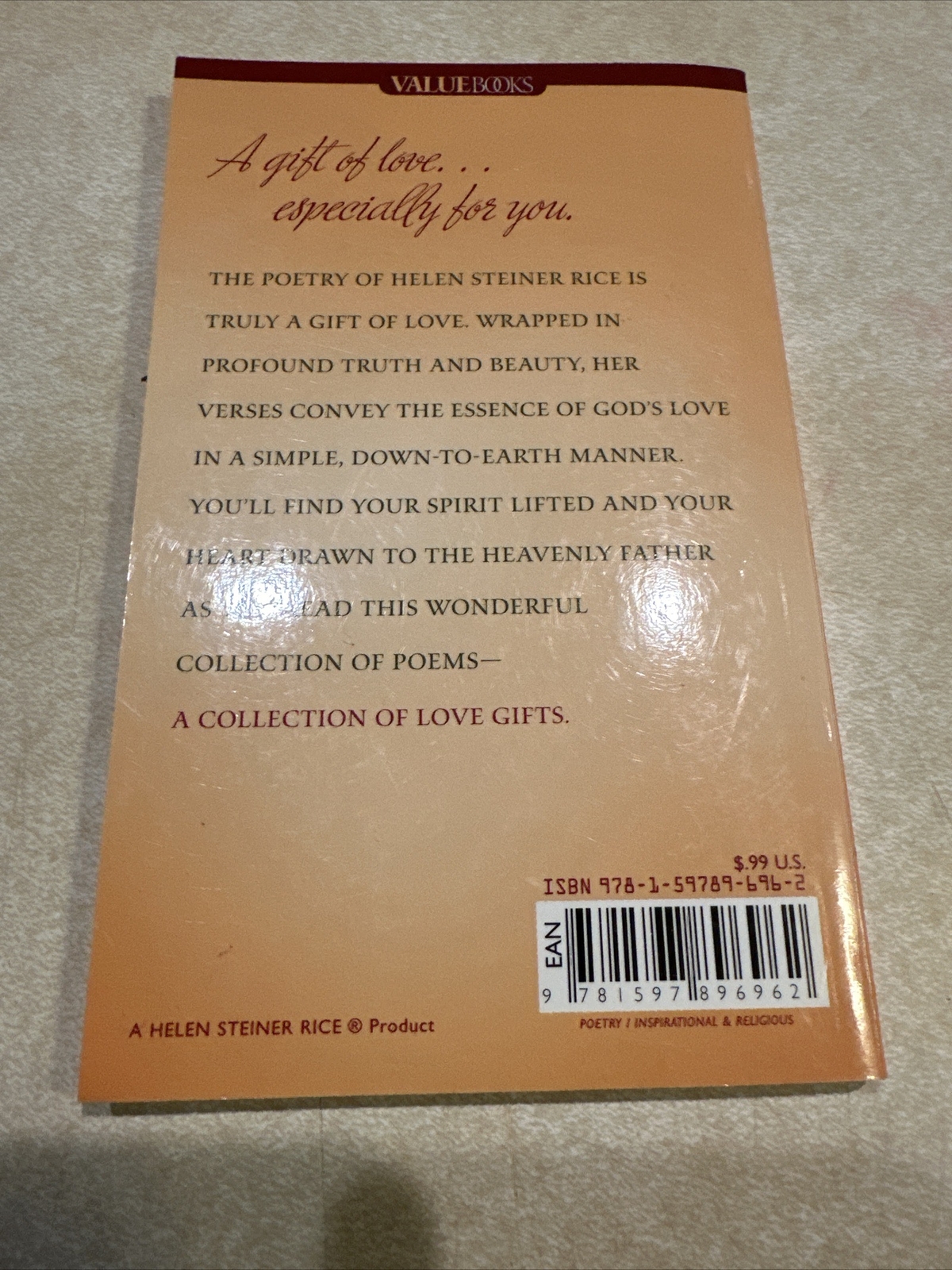 Value Bks.: A Collection of Love Gifts by Helen Steiner Rice (2007, Perfect)