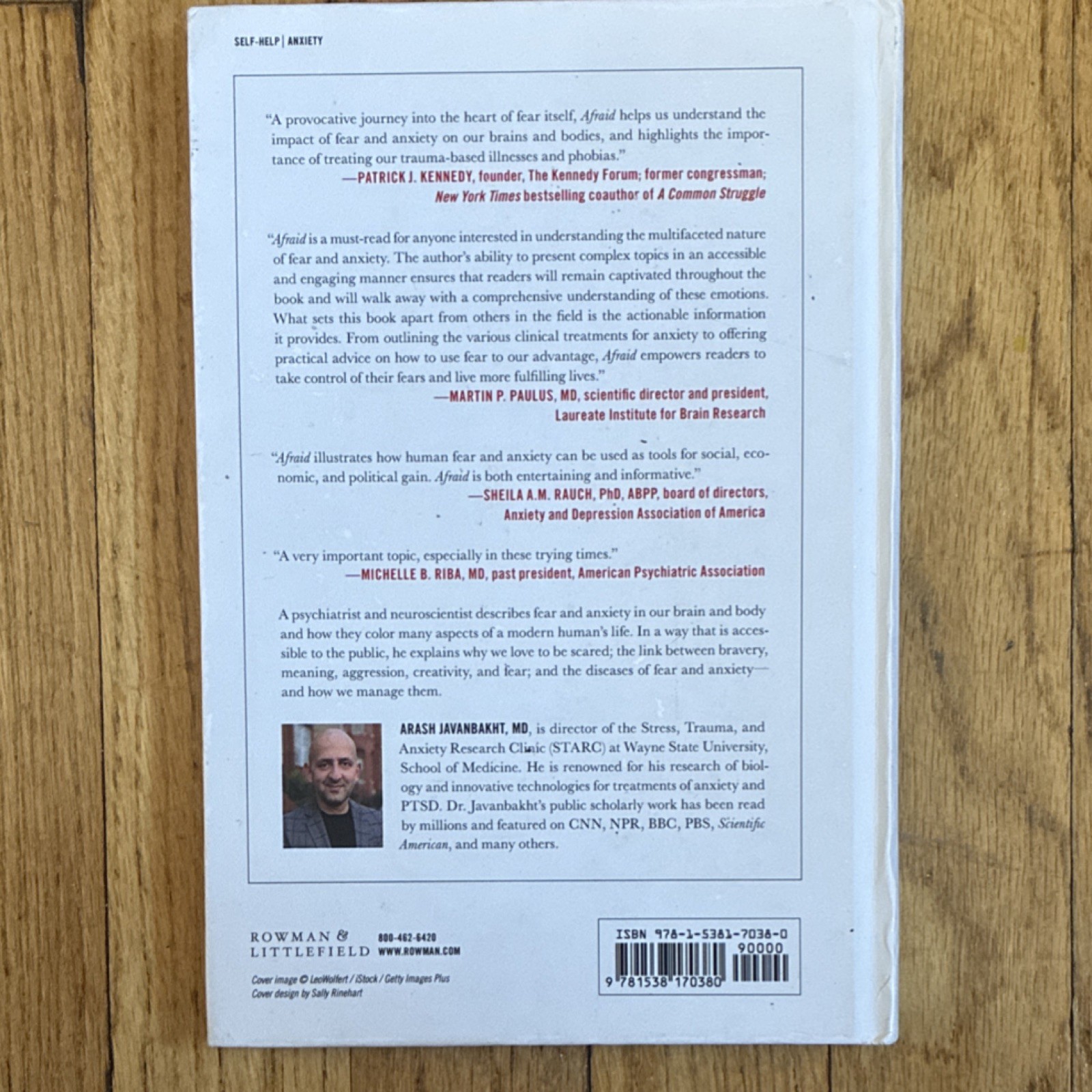 Afraid by Arash Javanbakht, MD, Hardcover, Rowman & Littlefield, Fear, Anxiety