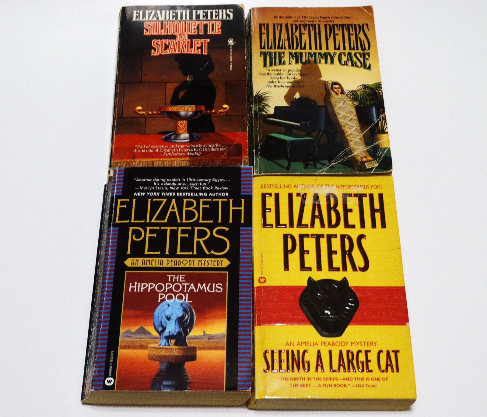 Elizabeth Peters Book Lot (7) Mystery Silhouette in Scarlet The Mummy Case