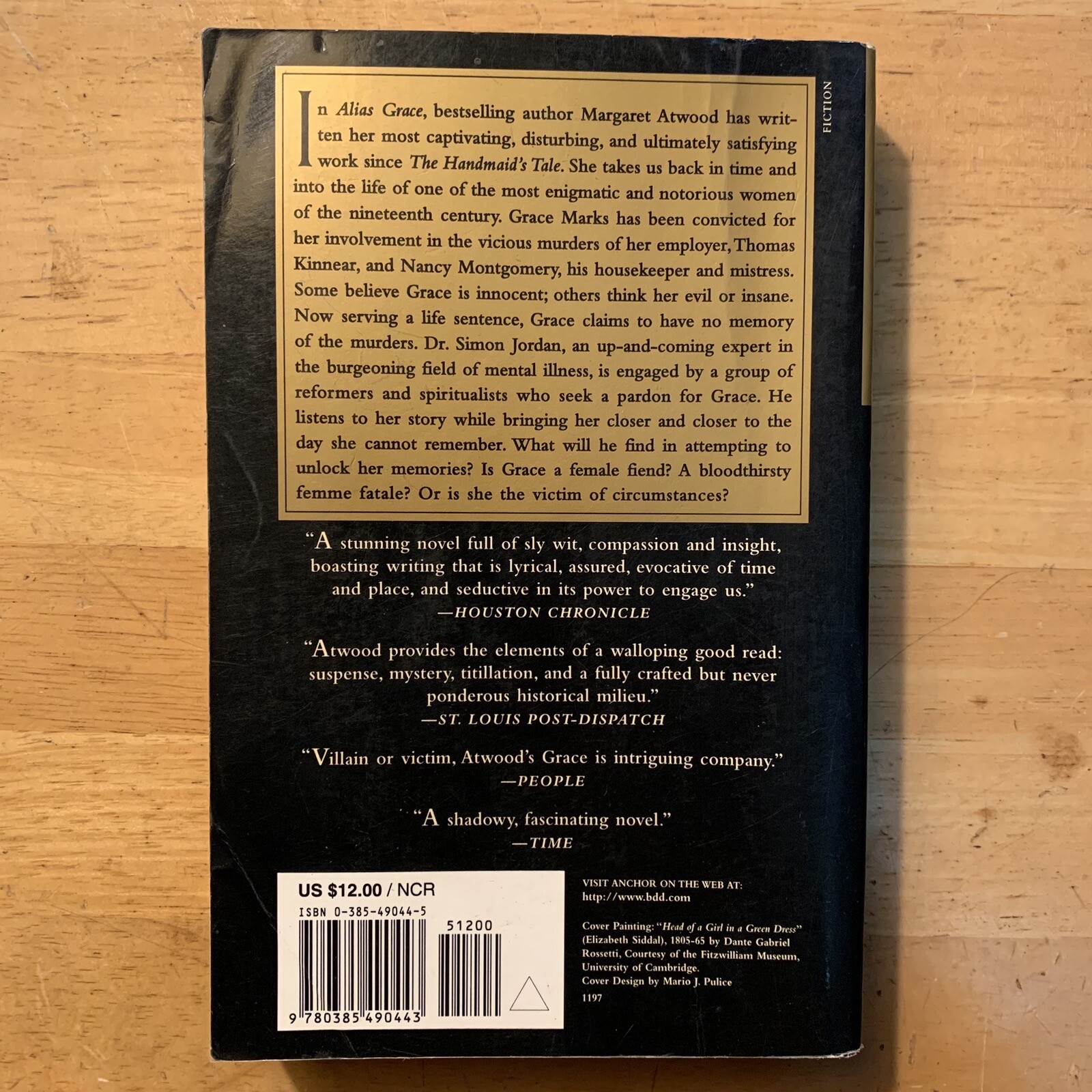 Alias Grace: A Novel – Paperback By Atwood, Margaret – GOOD 1996 true crime