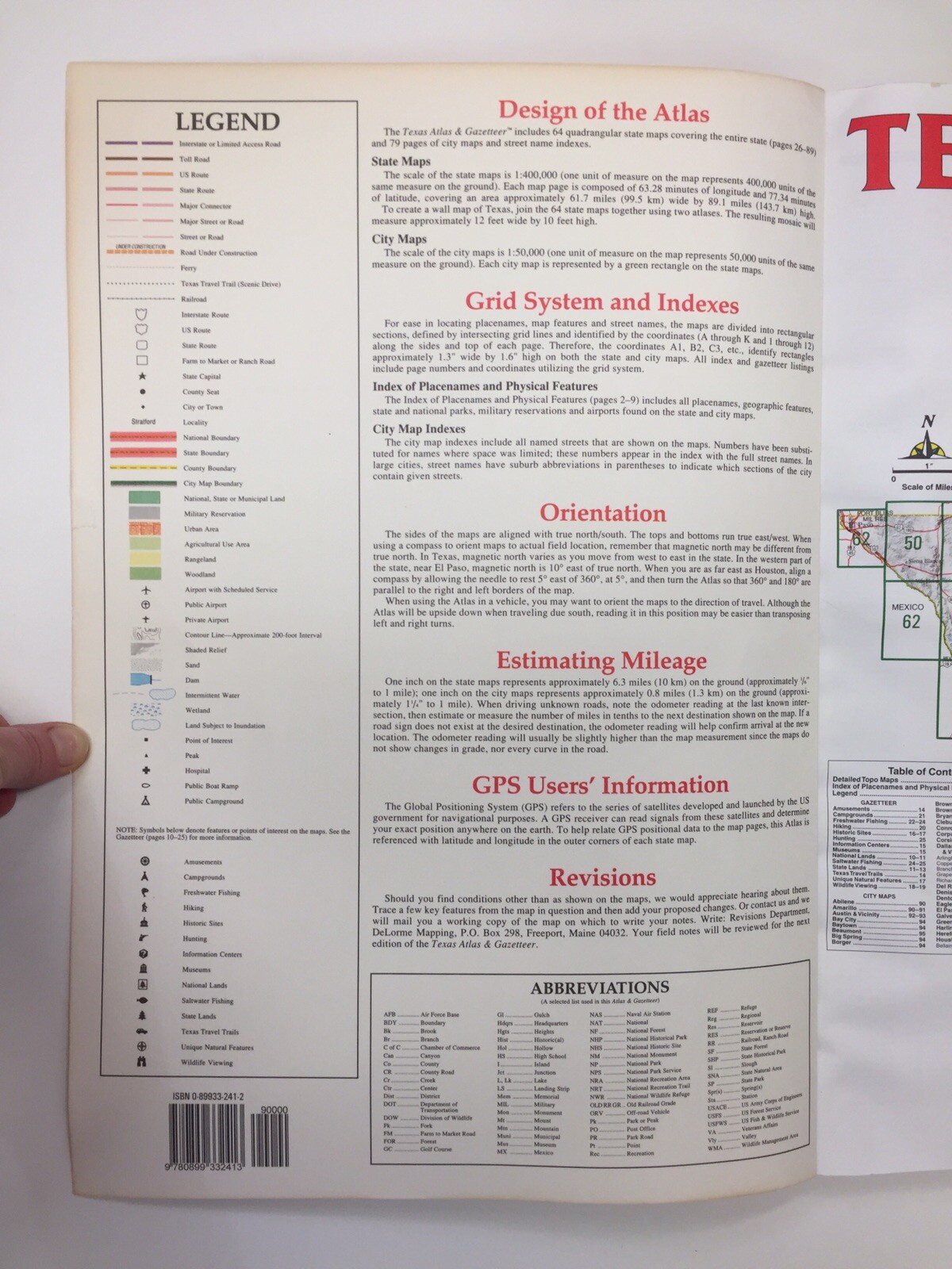 Texas Atlas & Gazetteer Delorme 1995 – 168 Pages – First Edition