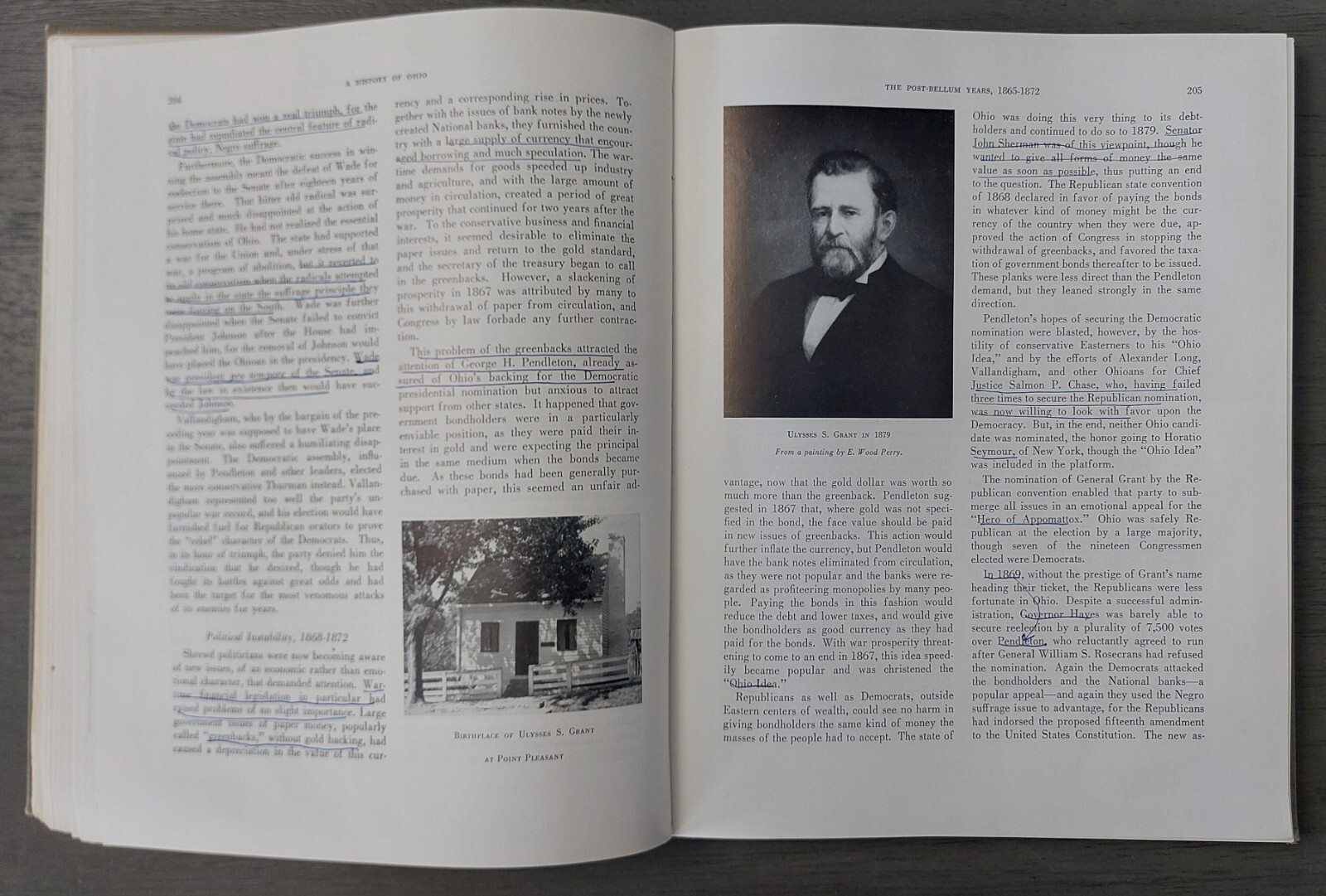 Vintage 1961 „A History of Ohio“ Roseboom/Weisenburger Hardcover
