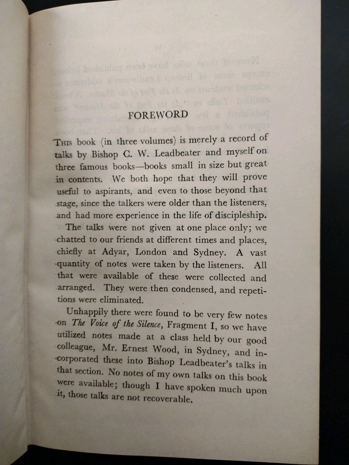 Talks on THE PATH OF OCCULTISM. Volume 1. Annie Besant, C.W. Leadbeater. 1971