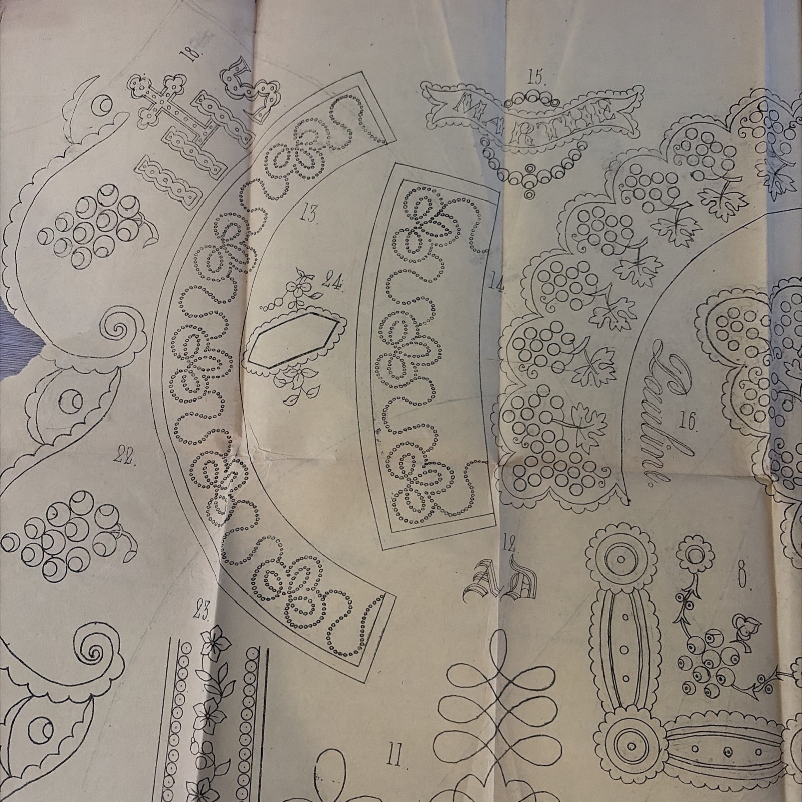 Rare Antique 1857 French Embroidery Pattern Cendrillon Journal Maison Sajou