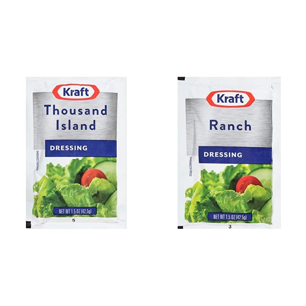 Thousand Island & Ranch Salad Dressing Single Serve Packets, 1.5 oz, 60 Count