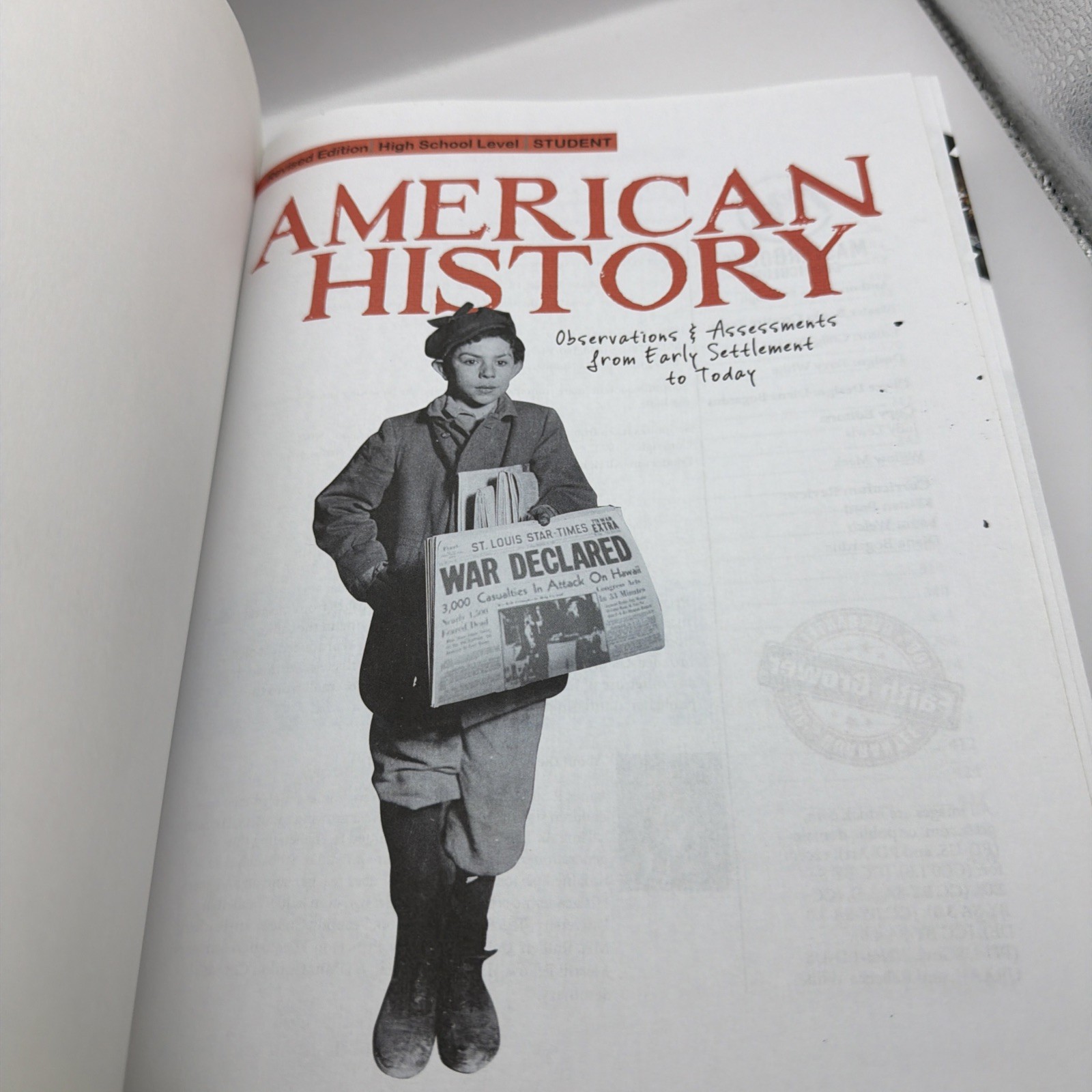 Masterbooks American History Student High School Revised Edition Curriculum