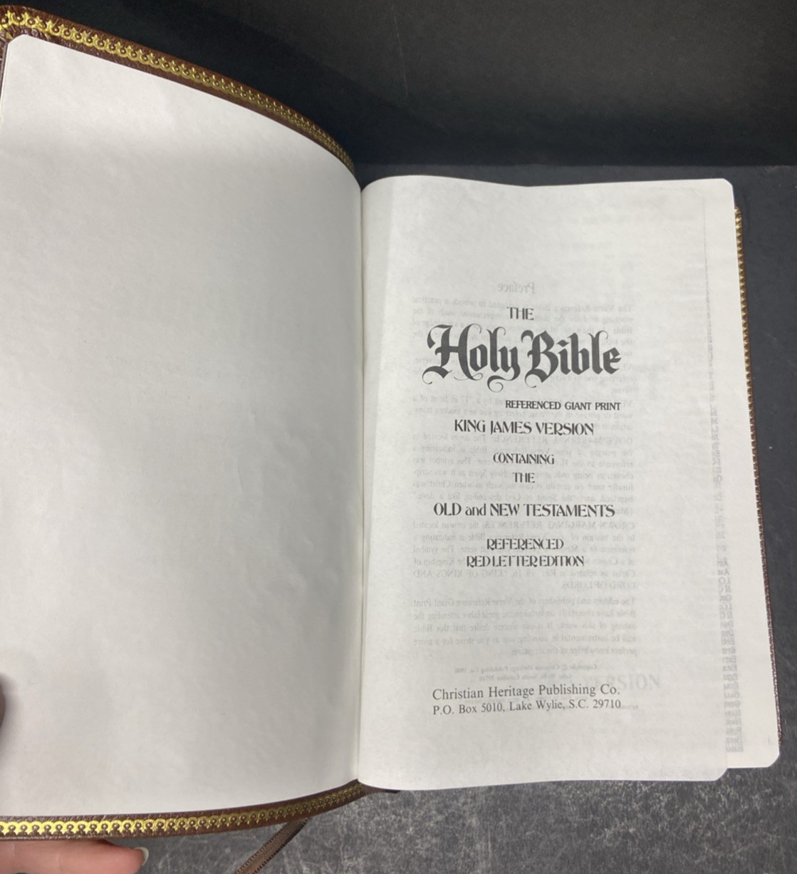 Holy Bible King James Giant Print Brown Bonded Leather Christian Heritage Publ