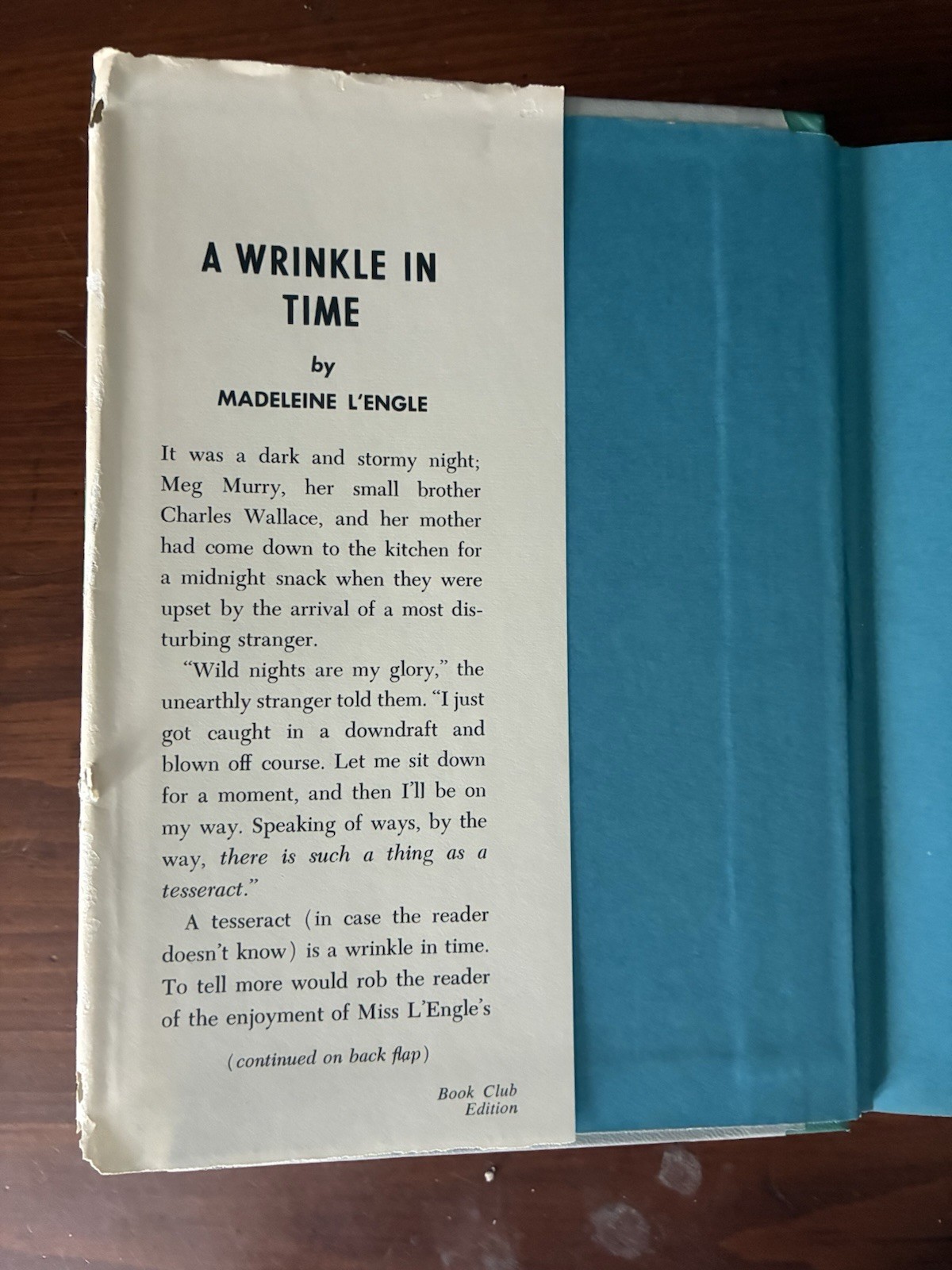 A Wrinkle in Time By Madeleine L’engle Hardcover Book 1962 Book Club 1st Edition