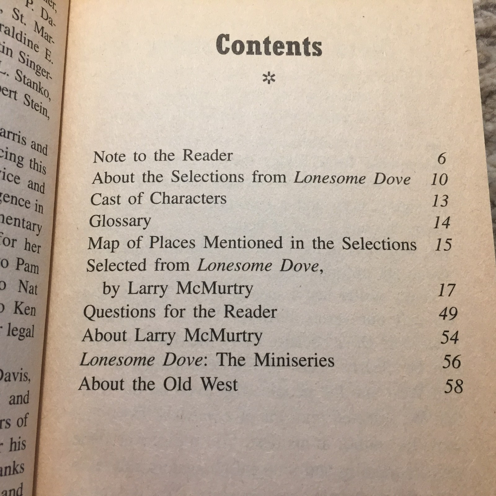 Selected From Lonesome Dove Larry McMurtry 1992 Literacy Volunteers Of New York