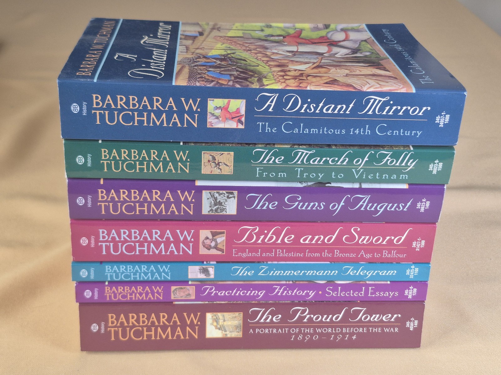 7 Books – NO CREASES – Barbara Tuchman – History – Ballantine Trade Paperbacks