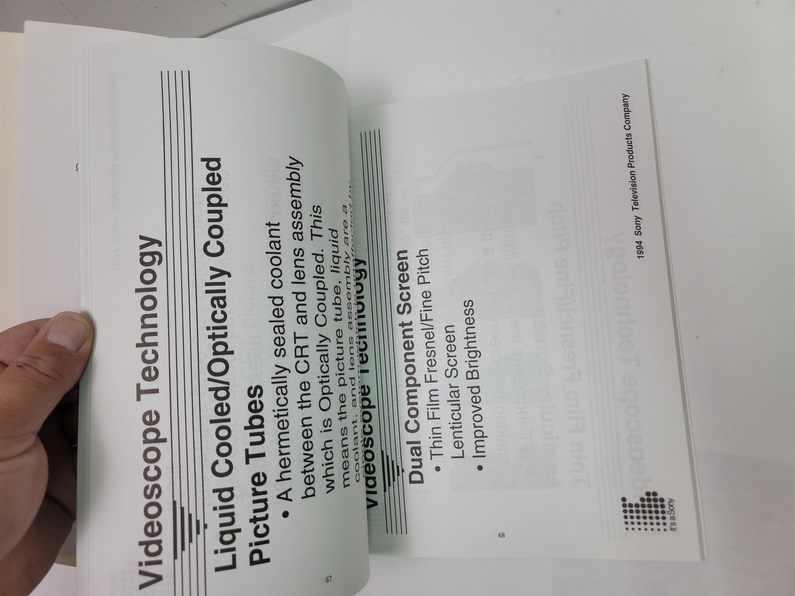 1994 Sony University Sales Training & Field Manual for Television Products
