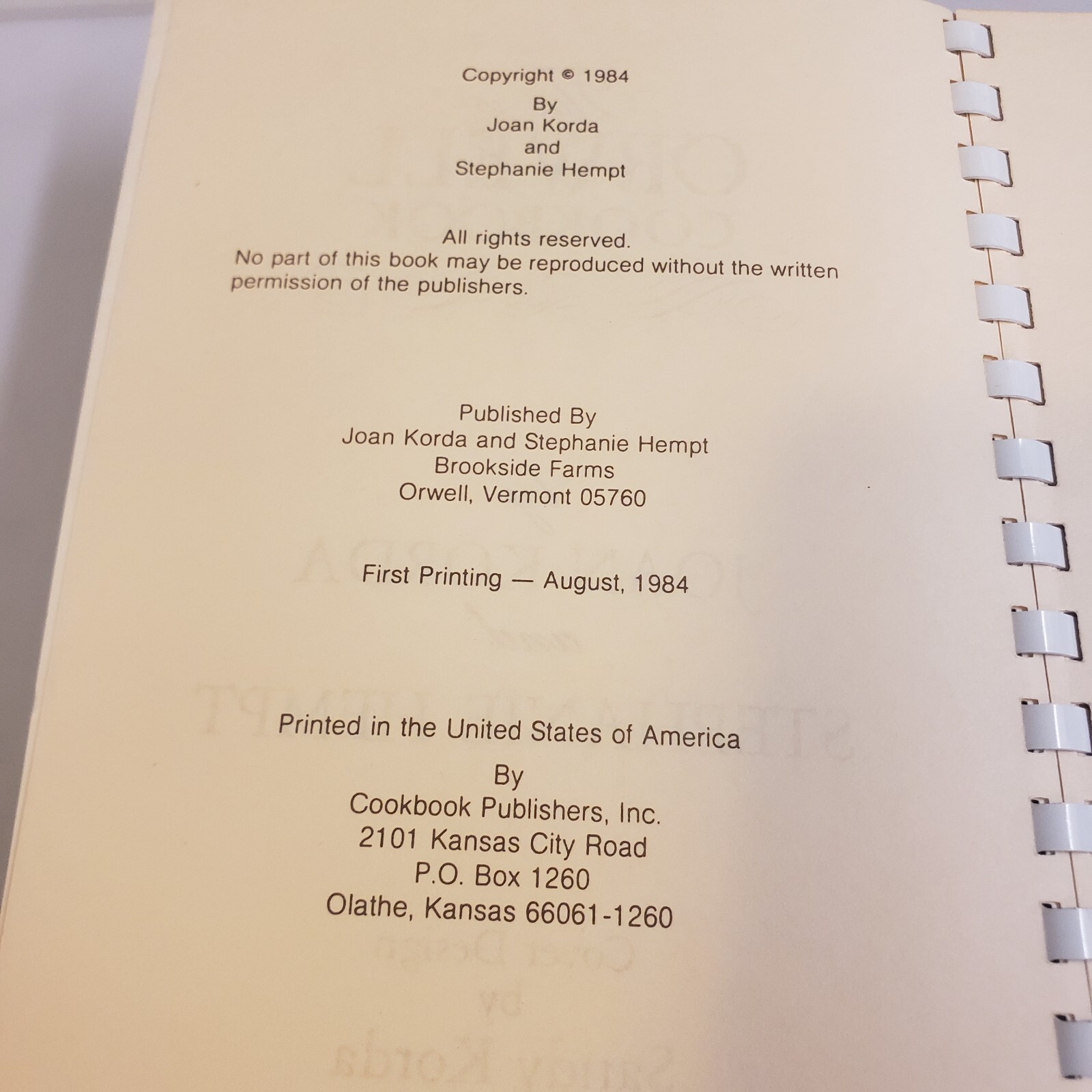 THIS IS ORWELL (VERMONT) Vtg 1984 Spiral Bound COOKBOOK Recipes and TOWN HISTORY