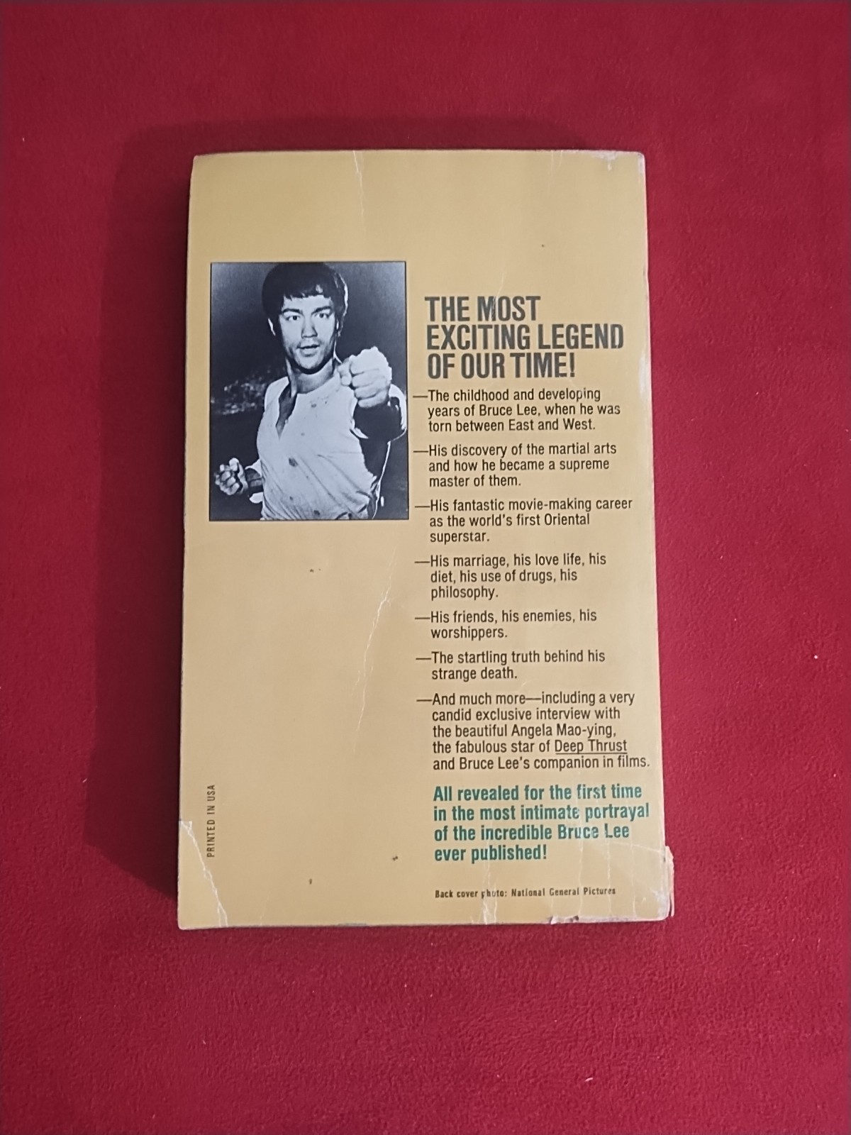 Legend of BRUCE LEE by Alex Ben Block 1974 Dell Paperback VG