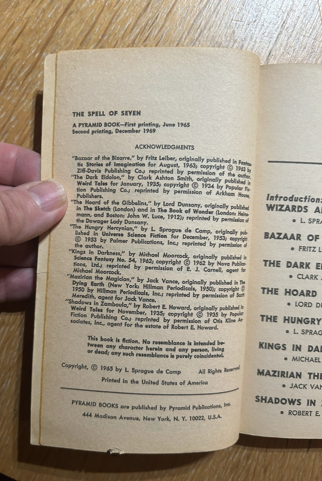 The Spell of Seven L. Sprague De Camp Science Fiction Vintage Paperback 1969