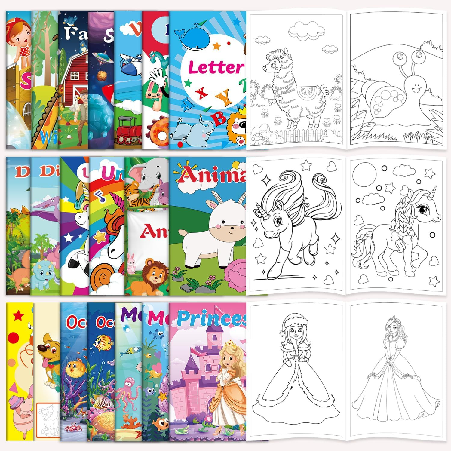 Kalysky 20Pack Coloring Books for Kids Ages 4-8 (5.1 X 7 Inch),Mini Coloring Boo