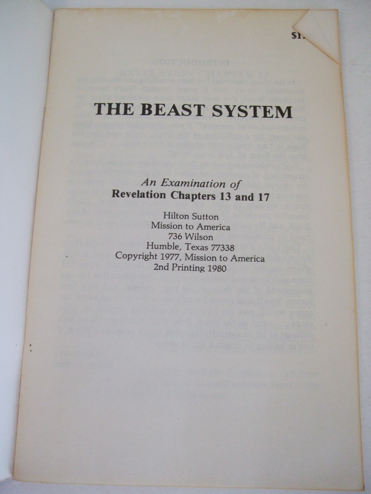 The Beast System Revelation Chapters 13 and 17 by Hilton Sutton, 1980
