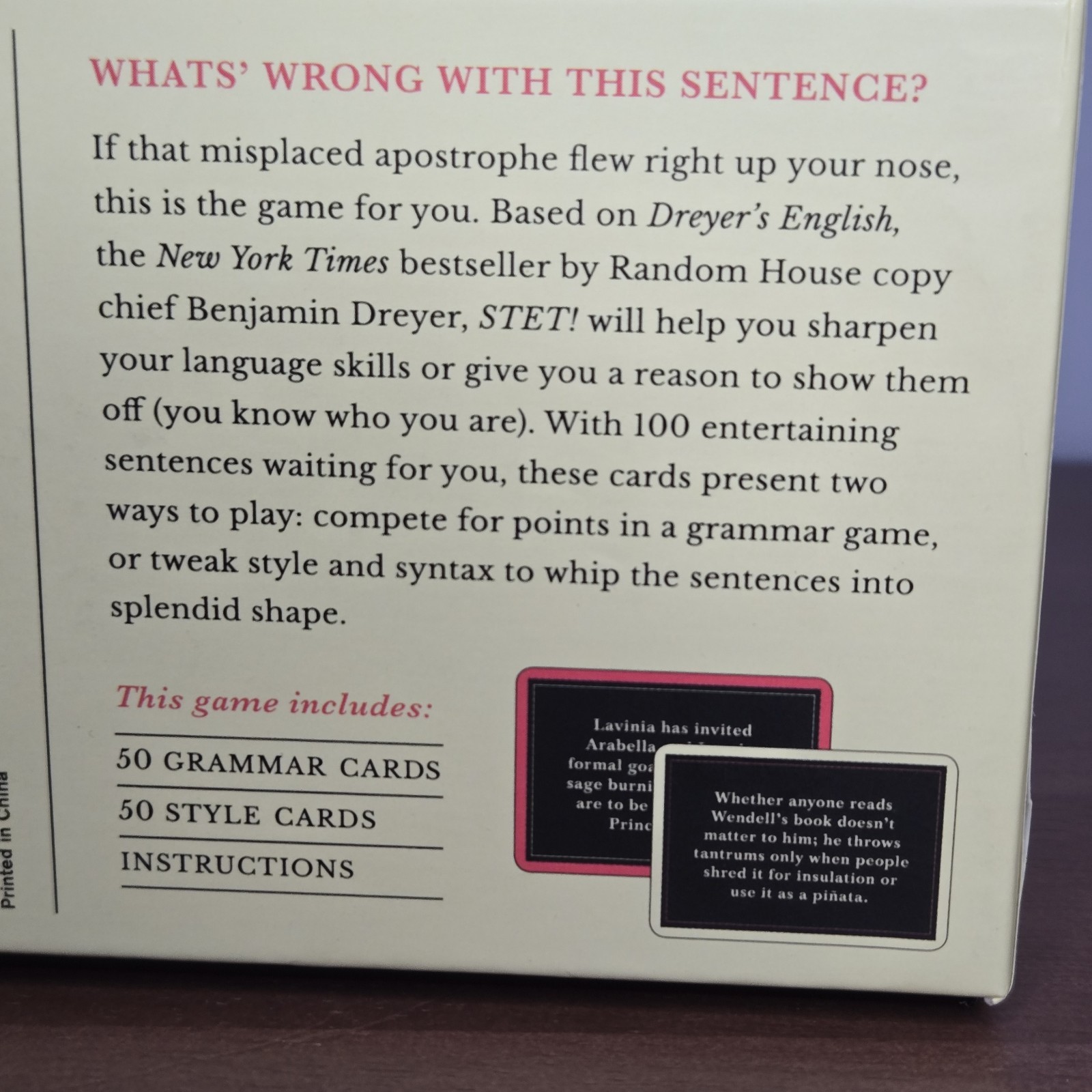 STET! Dreyer’s English : A Game for Language Lovers – Grammar Trivia Card Game