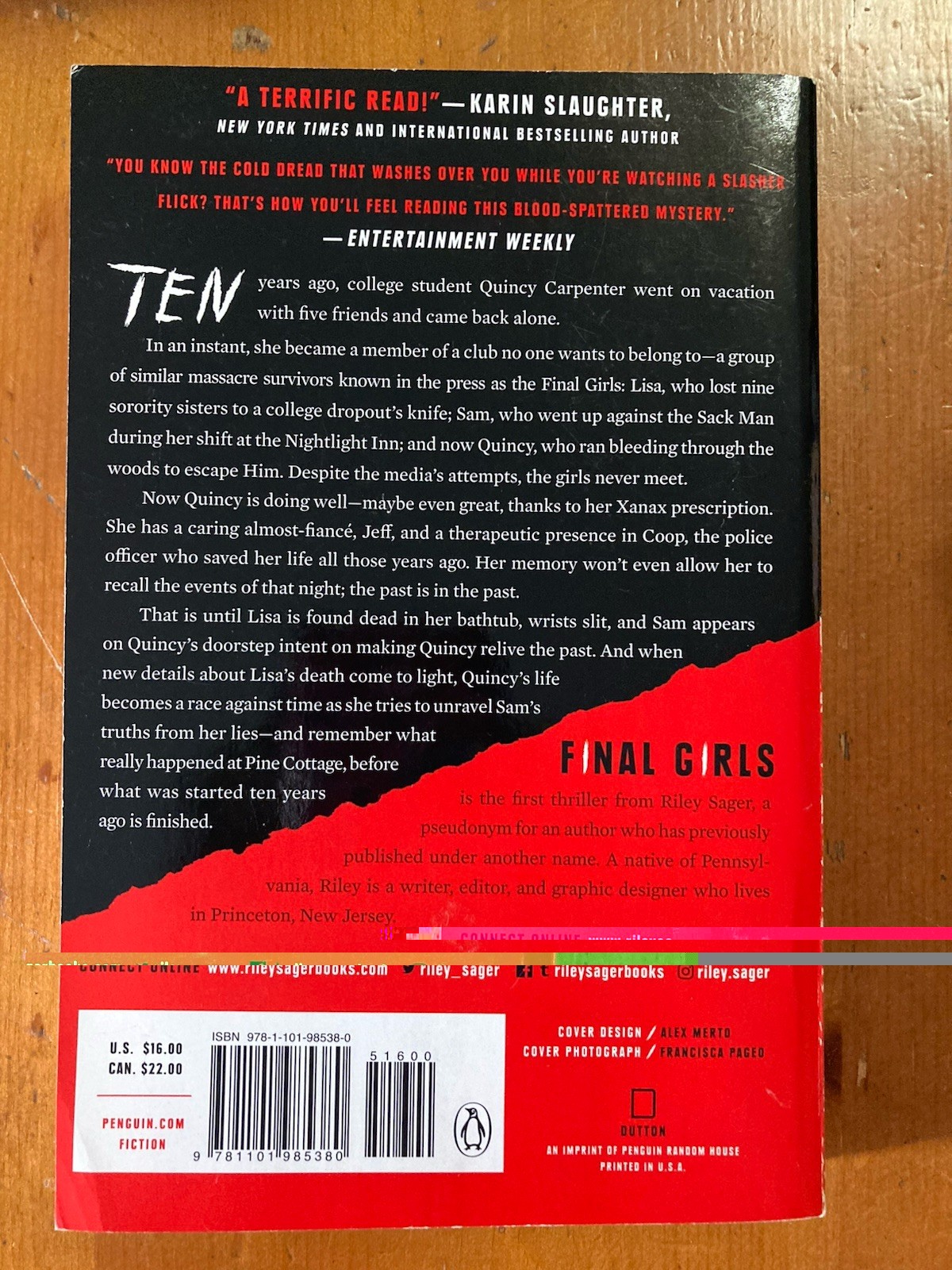 Final Girls : A Novel by Riley Sager (2018, Trade Paperback)