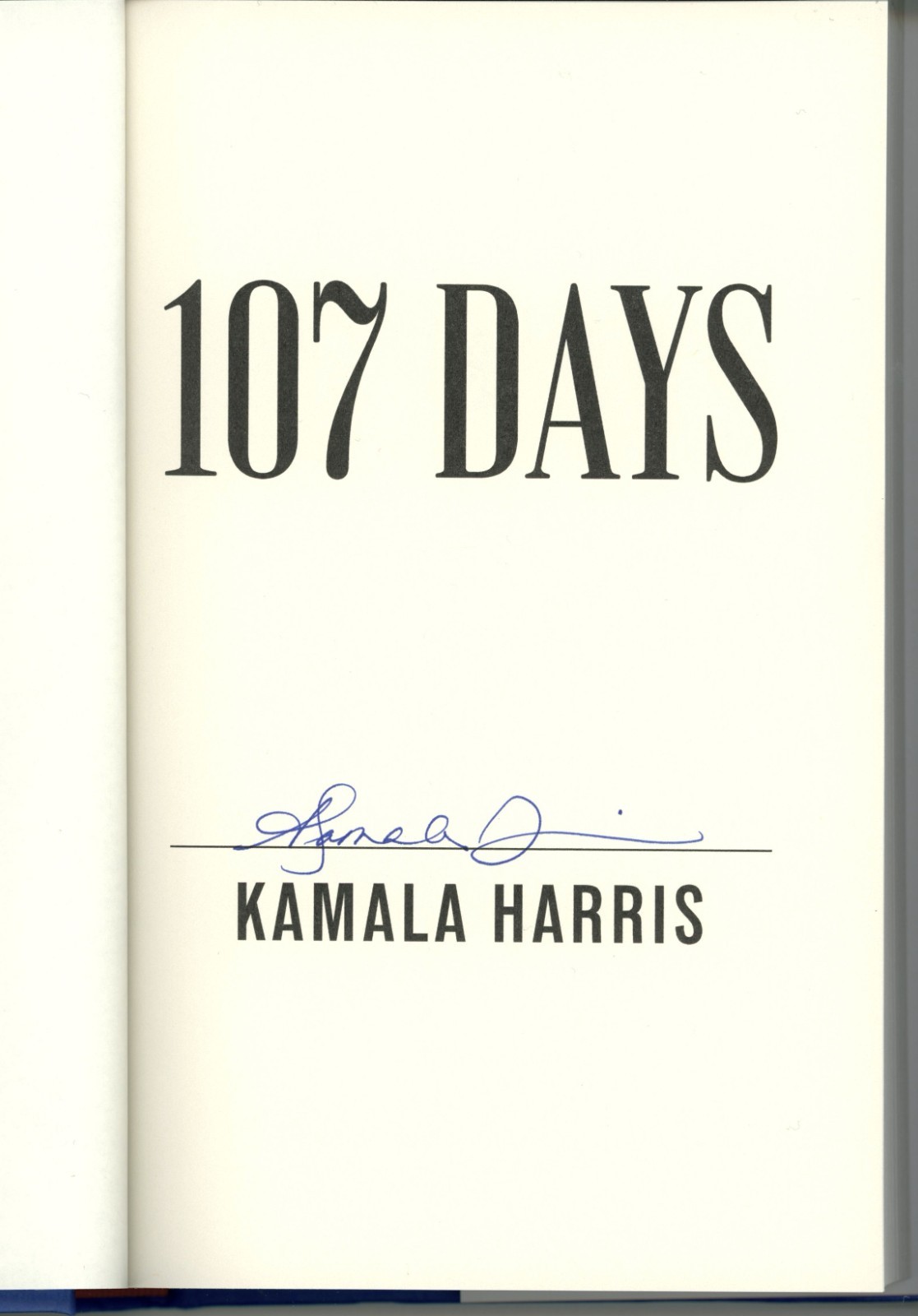 Kamala Harris Signed Book – 107 Days