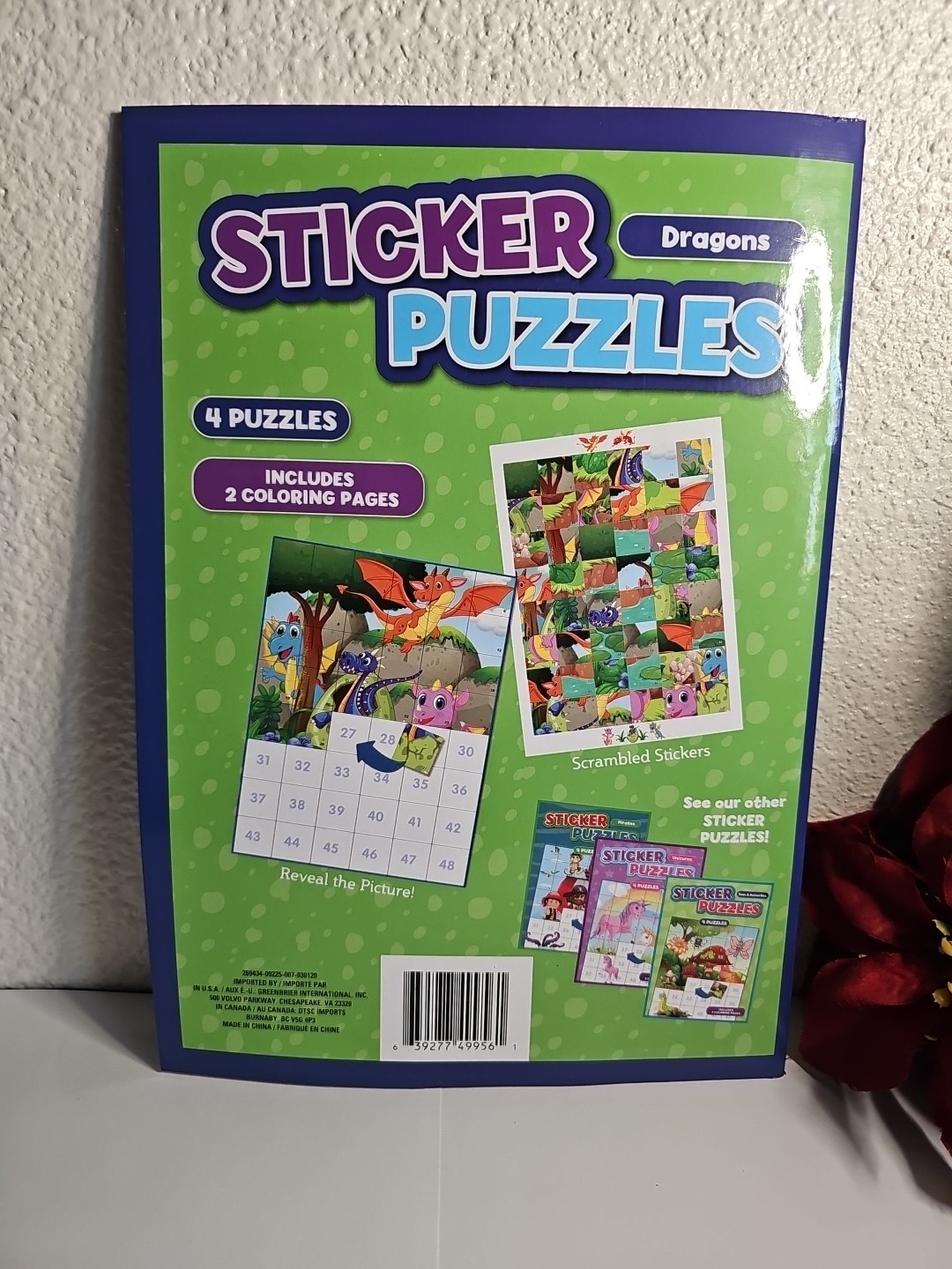 Sticker Puzzles Dragons New Paperback 4 Puzzles