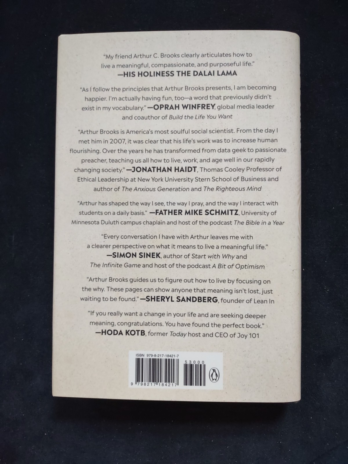 SIGNED The Meaning Of Your Life Arthur C Brooks Hardcover Book Self Help Purpose