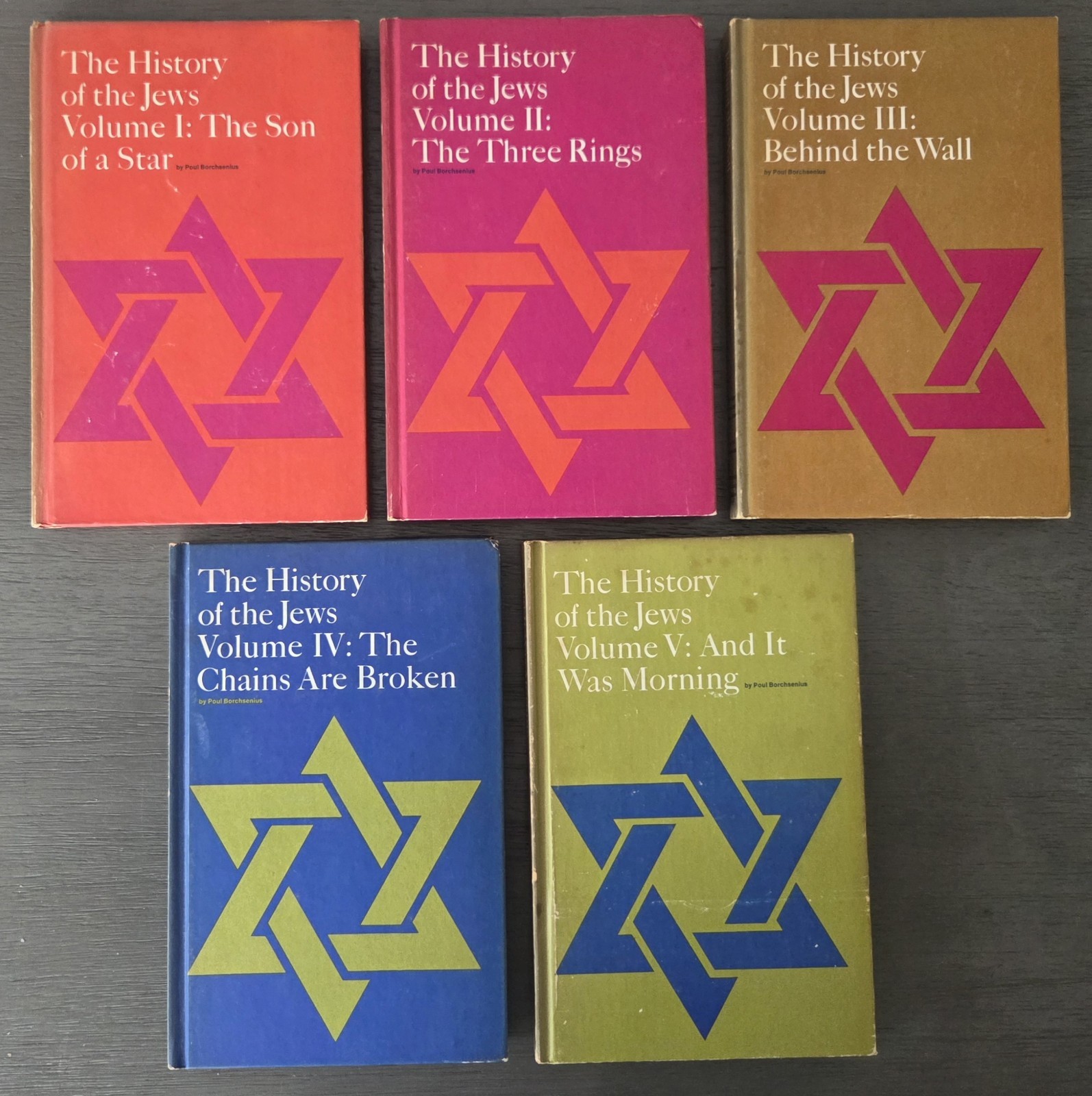 Vintage 1965 „History Of The Jews“ Poul Borchsenius Vols 1-5 1st Edition/Print