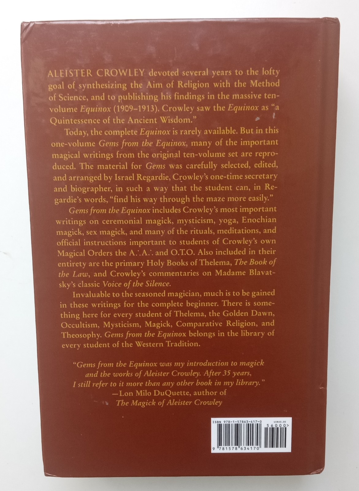 Aleister Crowley – Gems From The Equinox – 2007 HC, First Edition, 2nd Printing